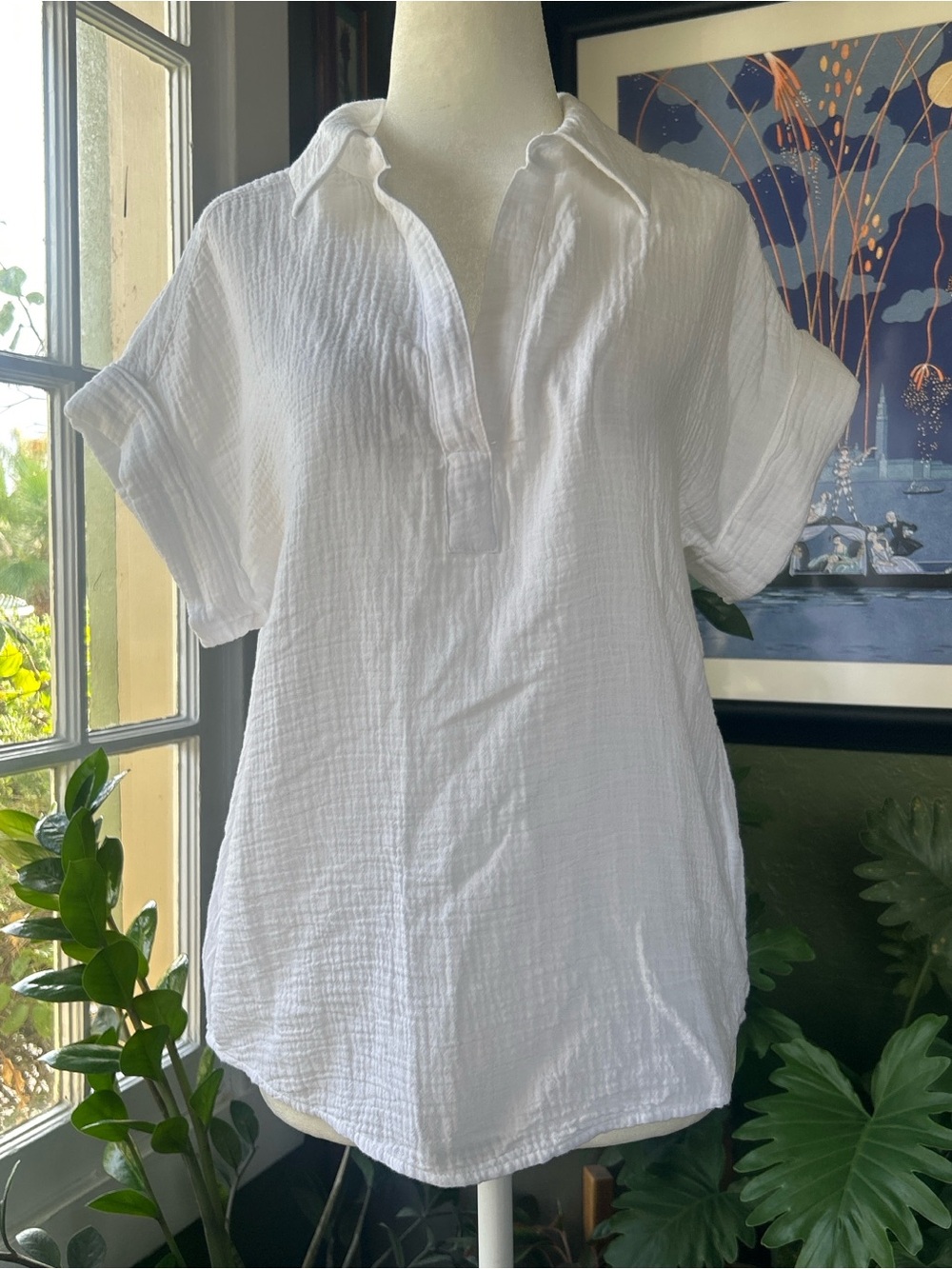 NWT J Crew Gauze Popover Top